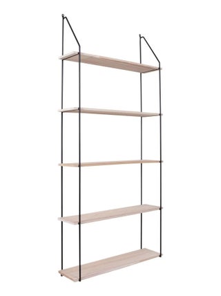 Etagère 5 étages en bois naturel avec cadre noir - House Nordic