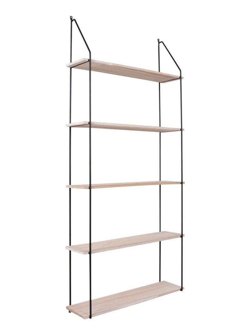 Etagère 5 étages en bois naturel avec cadre noir - House Nordic Marron - Kiabi