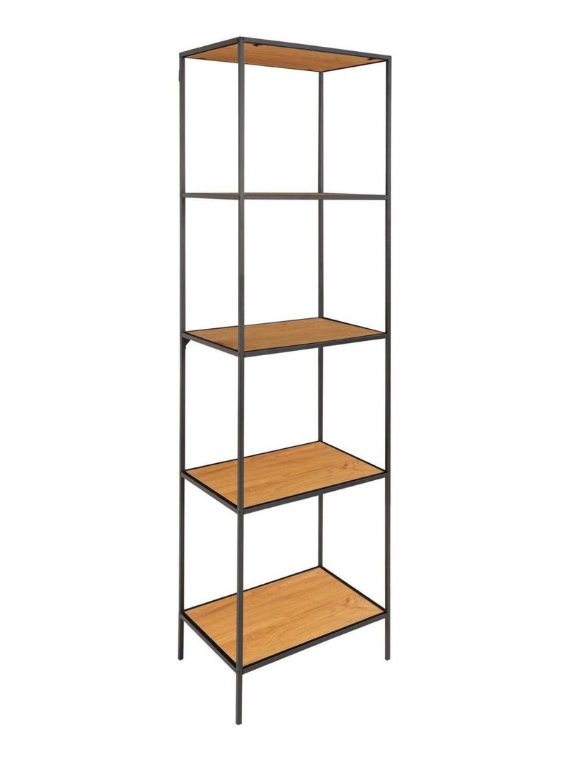 Étagère à 5 étages aspect chêne avec cadre noir 51 - House Nordic Marron - Kiabi