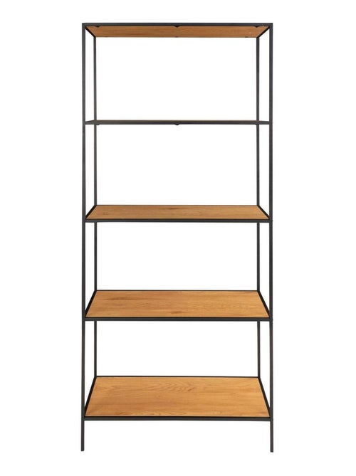 Étagère à 5 étages aspect chêne avec cadre noir 80 - House Nordic - Kiabi