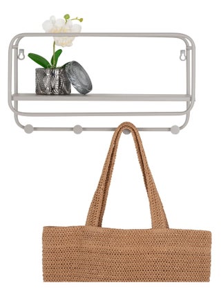 Étagère à chapeaux Feira - Étagère à chapeaux, acier, gris froid 45x15x25 cm