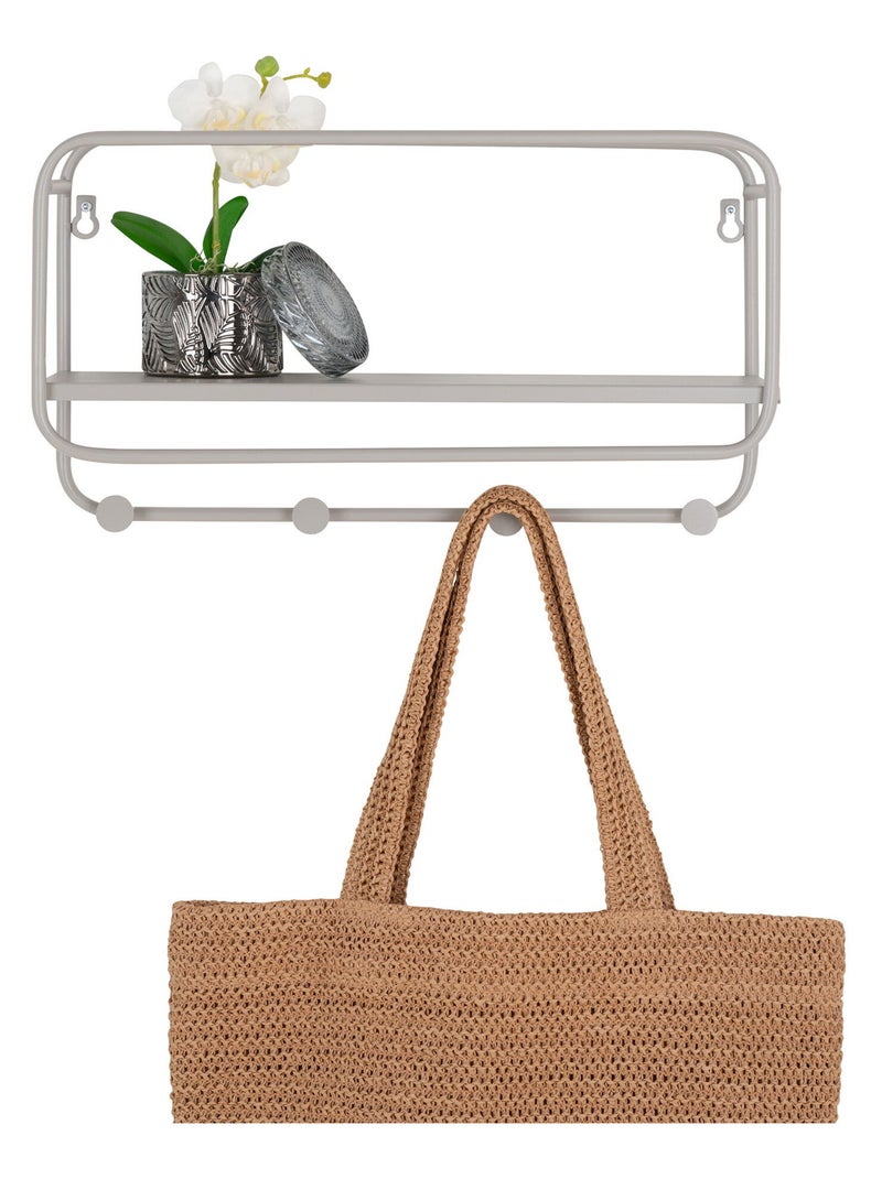 Étagère à chapeaux Feira - Étagère à chapeaux, acier, gris froid 45x15x25 cm Gris Argenté - Kiabi