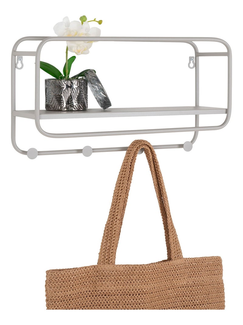 Étagère à chapeaux Feira - Étagère à chapeaux, acier, gris froid 45x15x25 cm Gris Argenté - Kiabi
