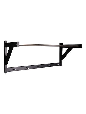 Étagère à chapeaux mural en bois noir et acier 78 - House Nordic