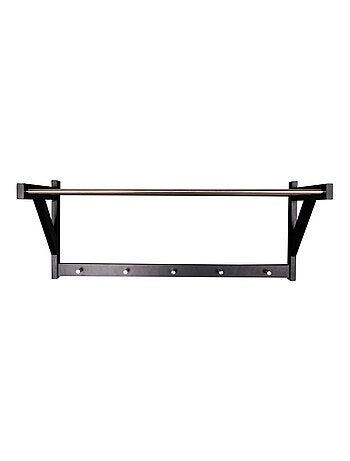 Étagère à chapeaux mural en bois noir et acier 78 - House Nordic