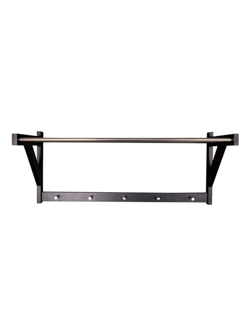 Étagère à chapeaux mural en bois noir et acier 78 - House Nordic - Kiabi