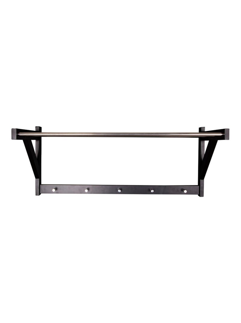 Étagère à chapeaux mural en bois noir et acier 78 - House Nordic Noir mat - Kiabi