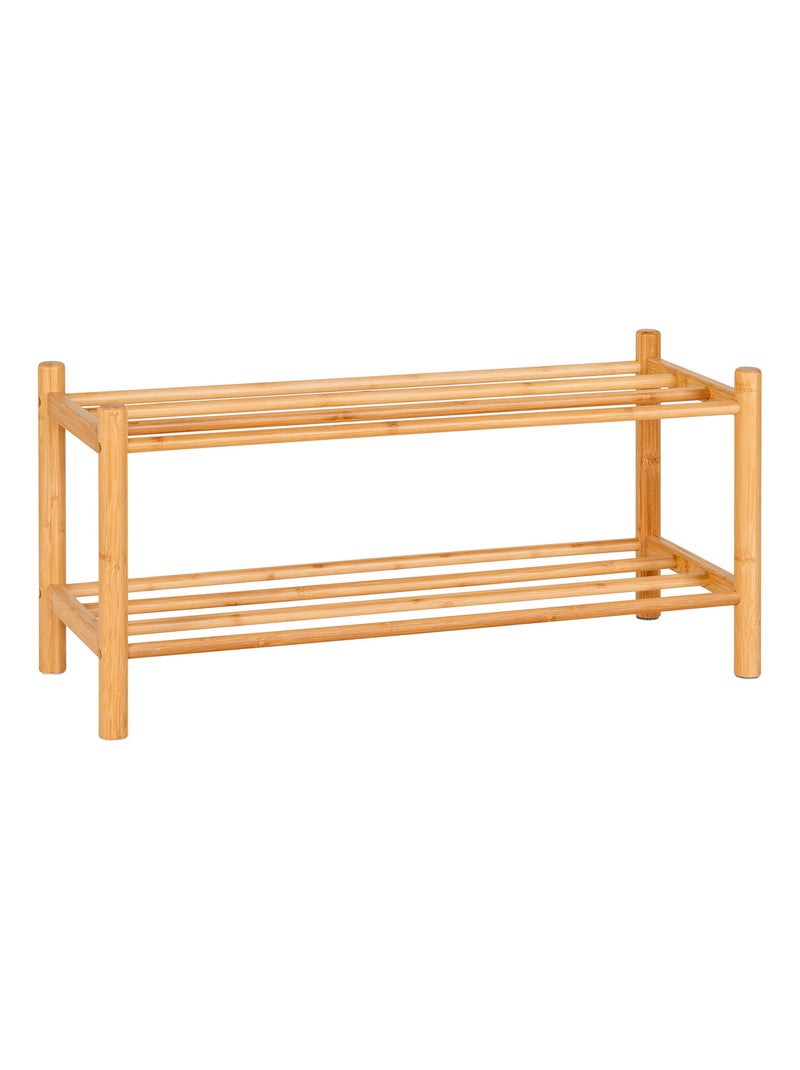 Étagère à chaussures Manaus - Étagère à chaussures, bambou, nature, 70x27x33 cm Beige - Kiabi
