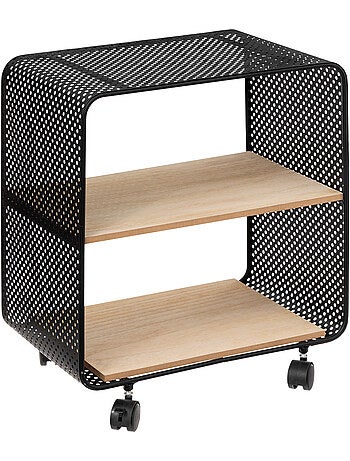 Étagère à roulettes 2 cases style industriel