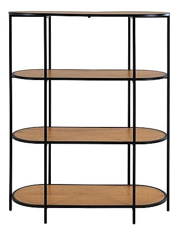 Étagère aspect chêne ovale à 4 étage avec cadre - House Nordic