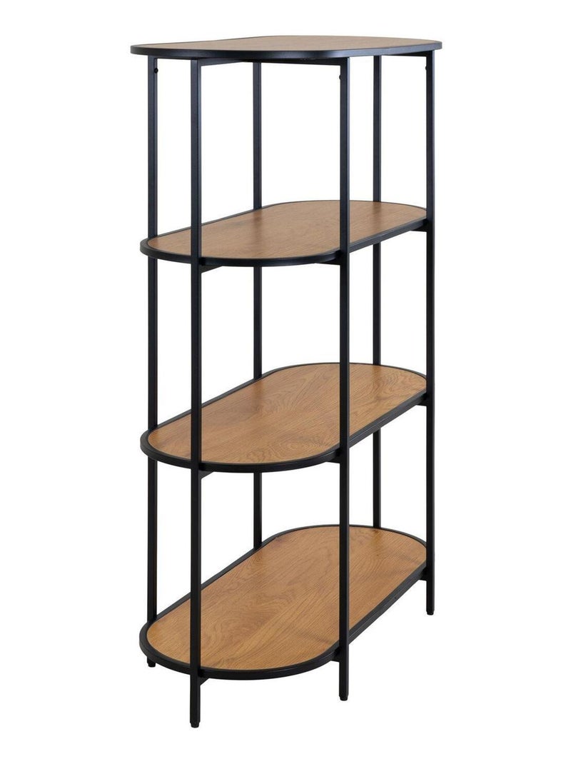 Étagère aspect chêne ovale à 4 étage avec cadre - House Nordic Marron - Kiabi