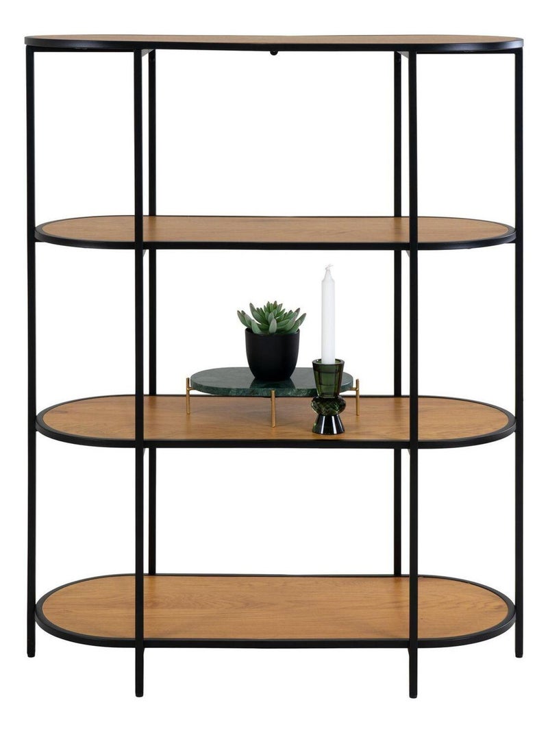 Étagère aspect chêne ovale à 4 étage avec cadre - House Nordic Marron - Kiabi