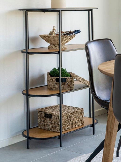 Étagère aspect chêne ovale à 4 étage avec cadre - House Nordic - Kiabi