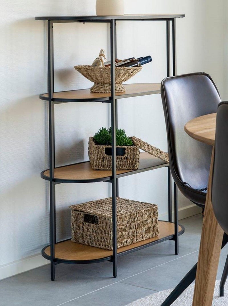 Étagère aspect chêne ovale à 4 étage avec cadre - House Nordic Marron - Kiabi