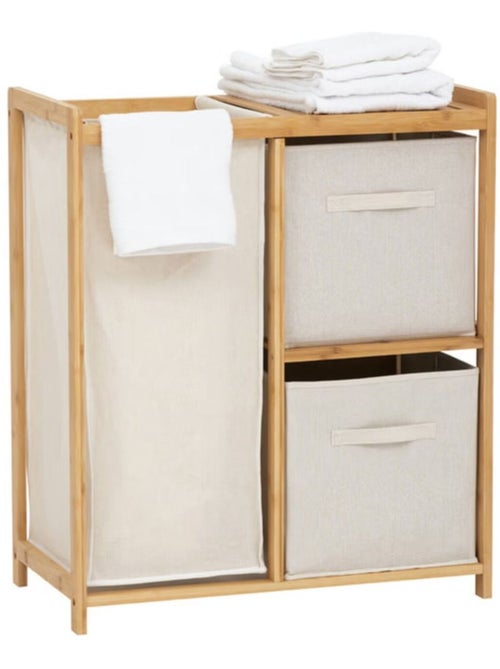 Étagère avec 1 panier à linge et 2 paniers de rangement TIDY BOX - Kiabi