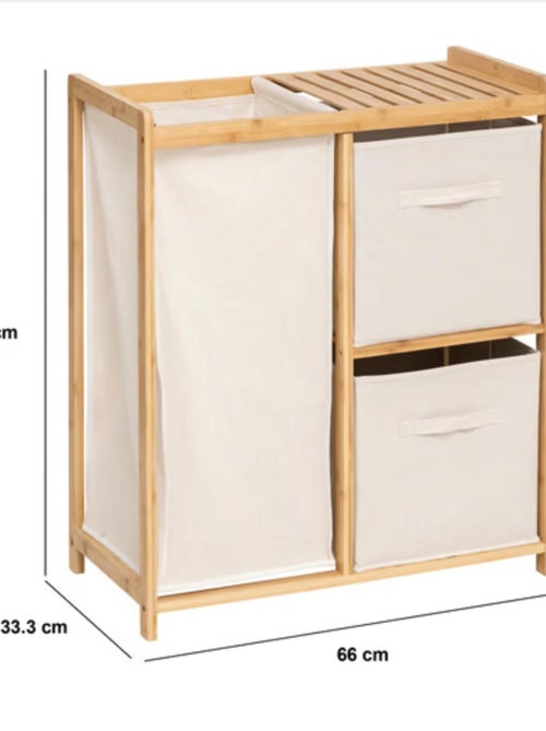 Étagère avec 1 panier à linge et 2 paniers de rangement TIDY BOX - Kiabi