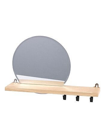 Etagère avec Miroir rond et 3 crochets