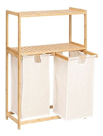 Etagère Bambou avec 2 paniers à linge