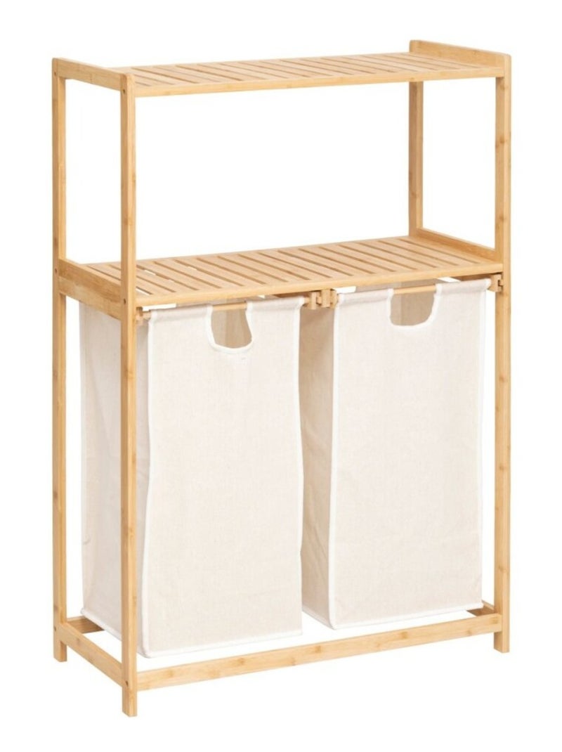 Etagère Bambou avec 2 paniers à linge Beige - Kiabi