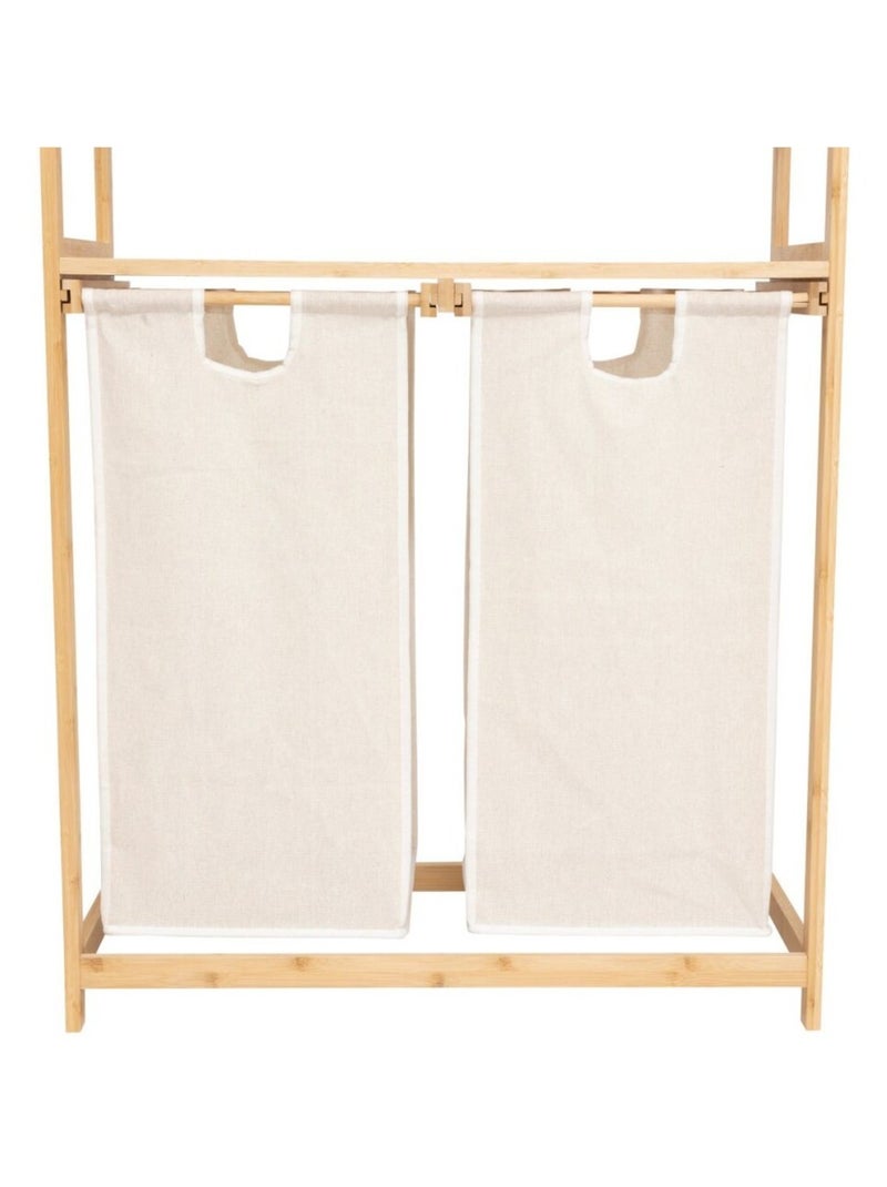 Etagère Bambou avec 2 paniers à linge Beige - Kiabi