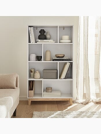 Etagère bibliothèque décor bois 4 étagères Floki