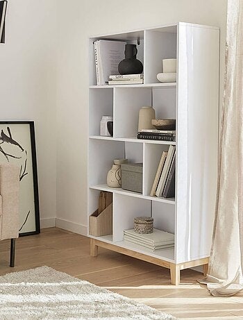 Etagère bibliothèque décor bois 4 étagères Floki