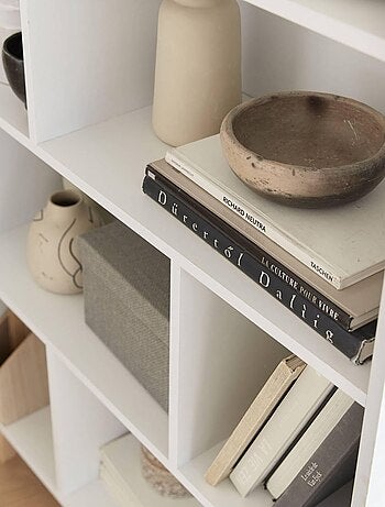 Etagère bibliothèque décor bois 4 étagères Floki