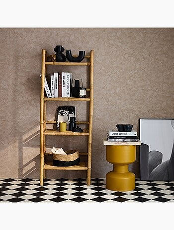 Etagère bibliothèque exotique bambou 4 niveaux Fidji