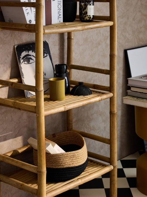 Etagère bibliothèque exotique bambou 4 niveaux Fidji - Kiabi