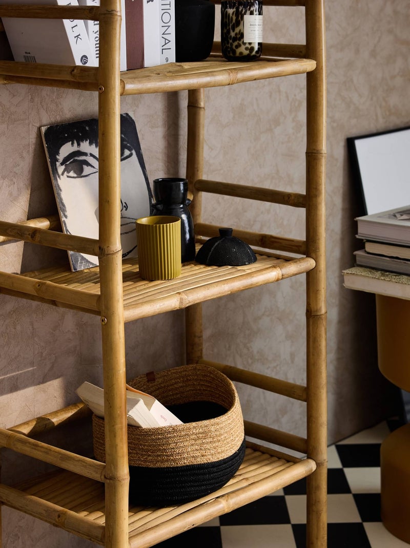 Etagère bibliothèque exotique bambou 4 niveaux Fidji Marron clair - Kiabi