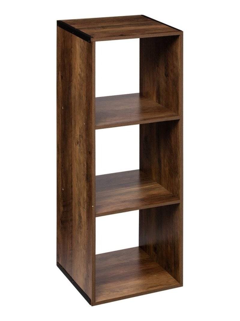 Étagère bois 3 cases Mix indus Marron - Kiabi