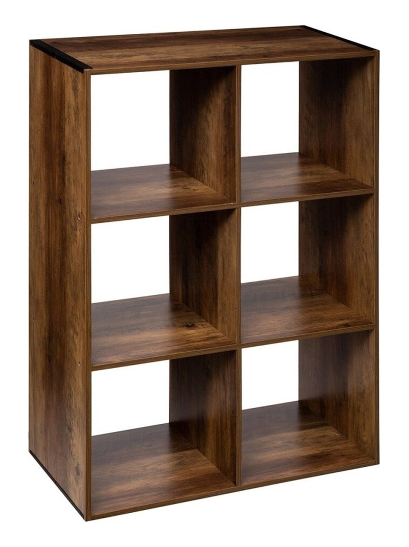 Étagère bois 6 cases Mix indus Marron - Kiabi