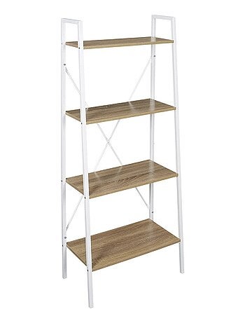 Étagère bois et métal blanc