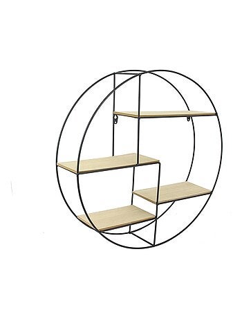 Étagère bois et métal ronde