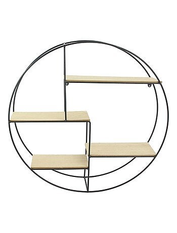 Étagère bois et métal ronde