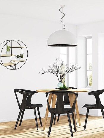 Étagère bois et métal ronde