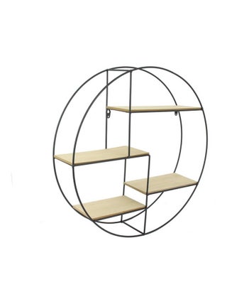 Étagère bois et métal ronde