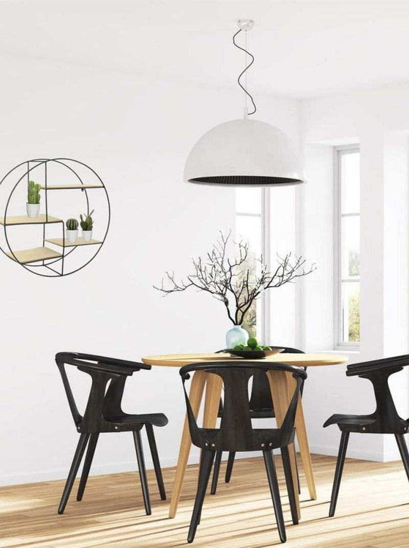 Étagère bois et métal ronde Blanc - Kiabi