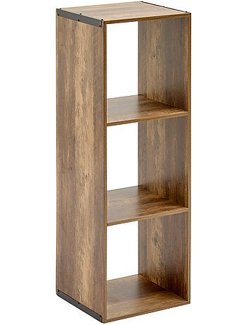 Étagère colonne 3 cases en bois et métal MIX'N MODUL