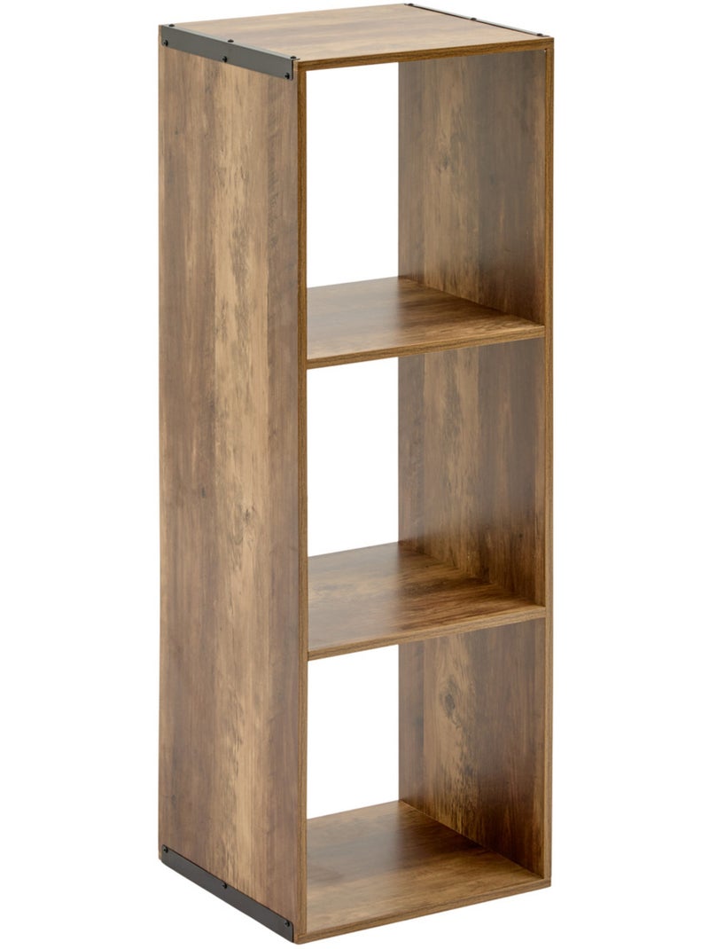 Étagère colonne 3 cases en bois et métal MIX'N MODUL Marron - Kiabi
