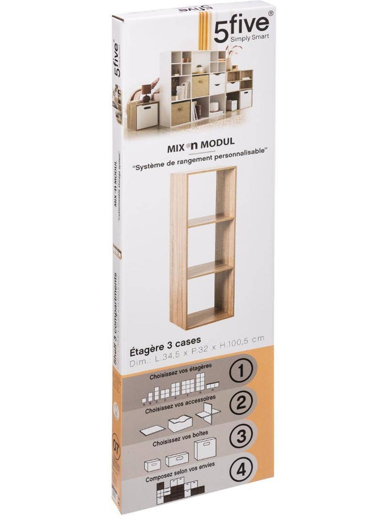 Étagère colonne 3 cases MIX'N MODUL Beige - Kiabi