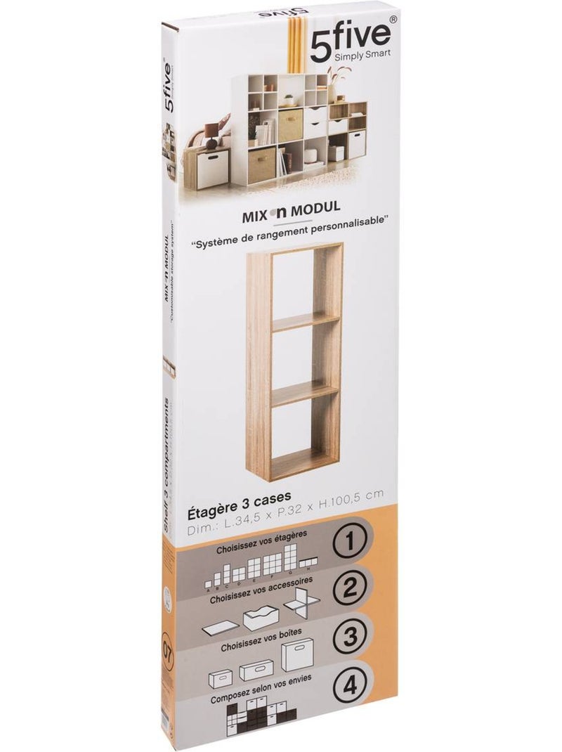 Étagère colonne 3 cases MIX'N MODUL Beige - Kiabi
