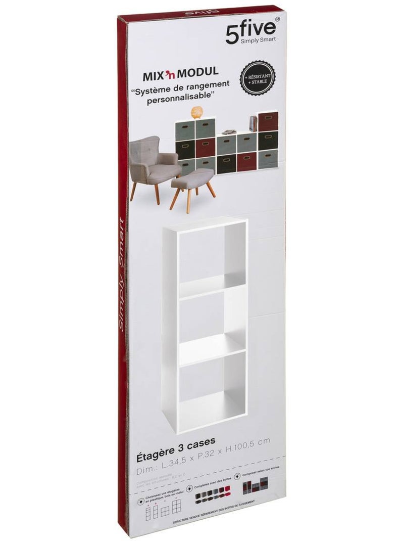 Étagère colonne 3 cases mix'n modul Blanc - Kiabi