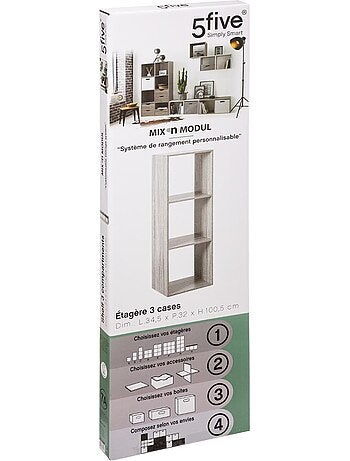 Étagère colonne 3 cases mix'n modul