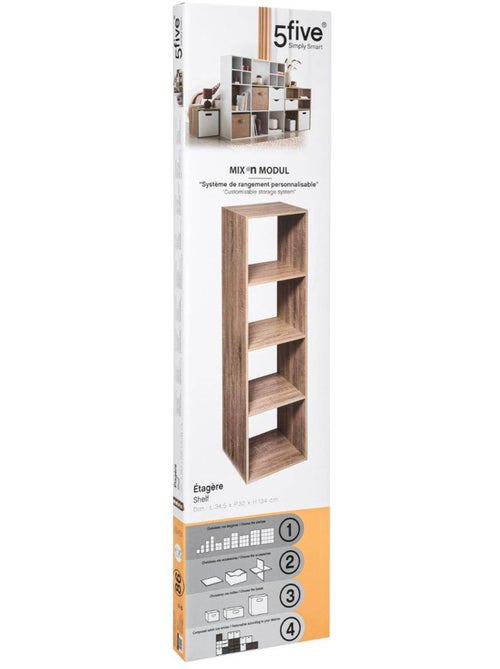 Étagère colonne 4 cases en bois MIX'N MODUL - Kiabi