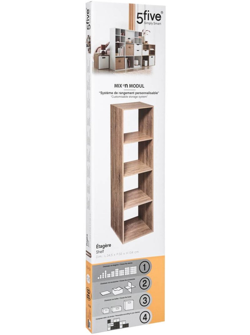 Étagère colonne 4 cases en bois MIX'N MODUL Beige - Kiabi