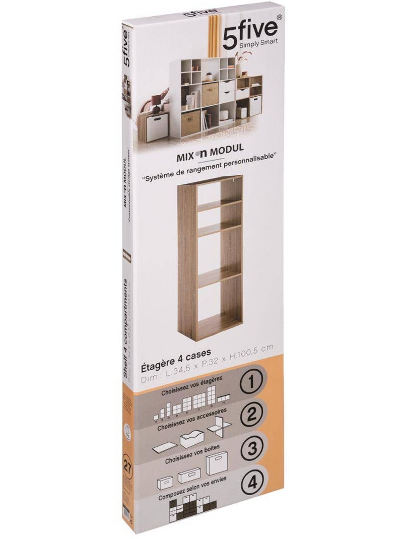 Étagère colonne 4 cases MIX'N MODUL Beige - Kiabi