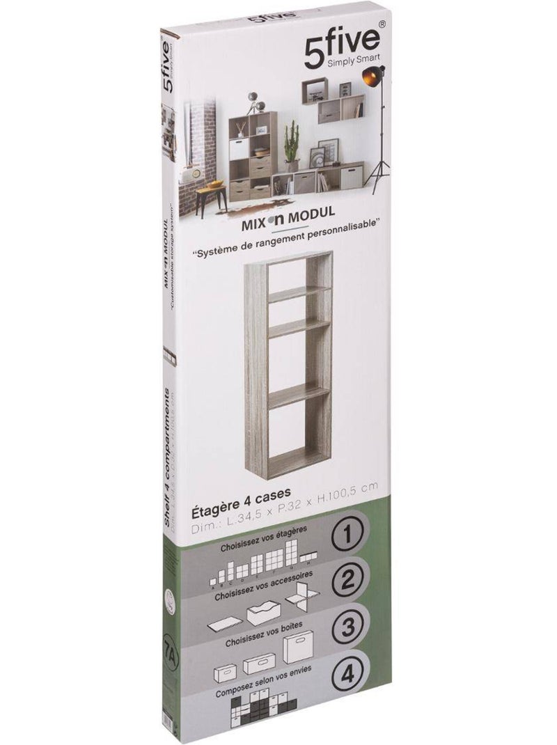 Étagère colonne 4 cases MIX'N MODUL Gris - Kiabi