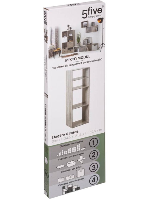 Étagère colonne 4 cases MIX'N MODUL - Kiabi