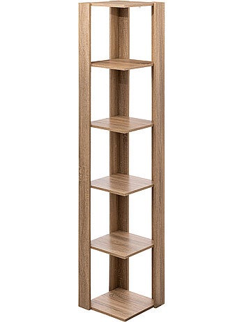 Étagère colonne d'angle effet chêne naturel